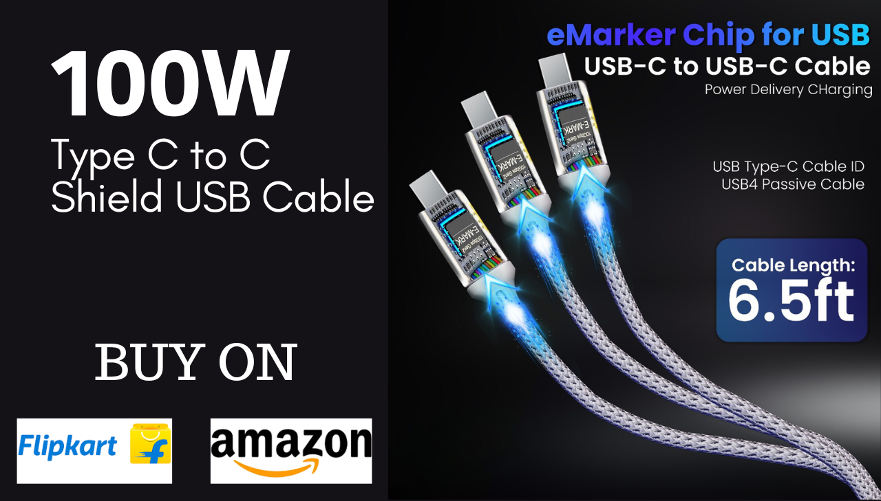 100w type c to c shield cable